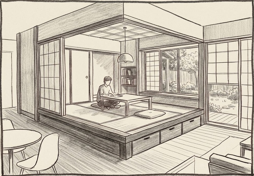 Tatami House, in progress